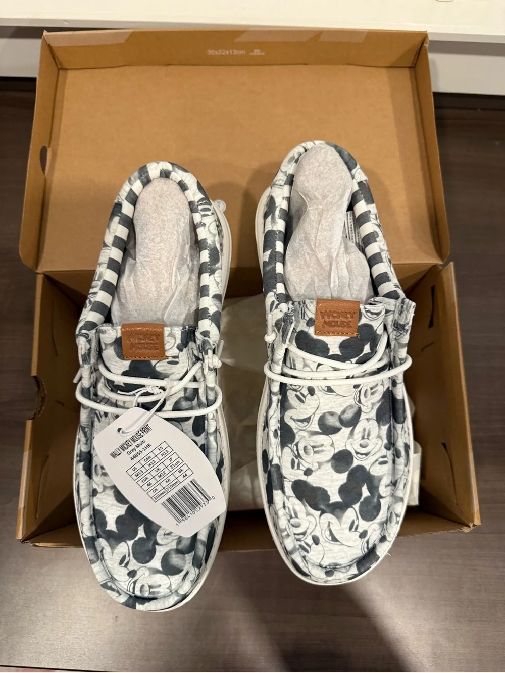 Mickey Mouse Gray Canvas Slip-On Shoes